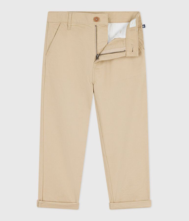 Pantalon enfant en coton beige SANDER