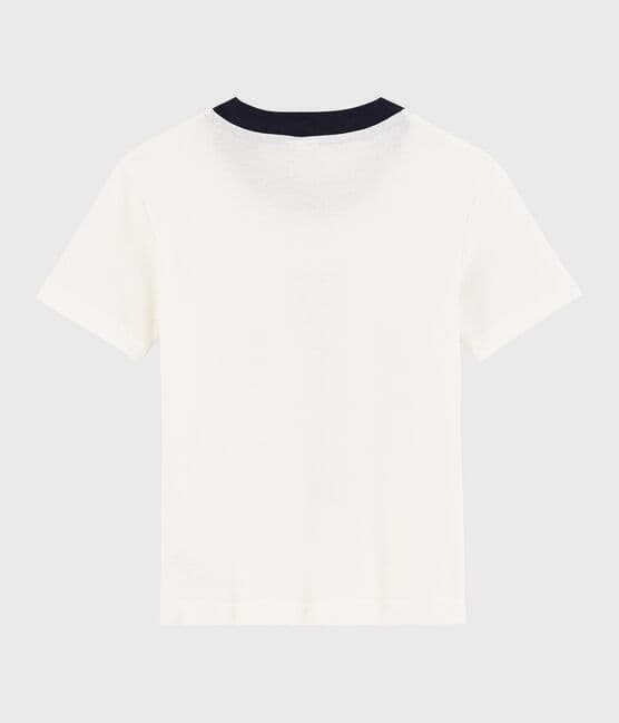 Tee-shirt manches courtes en coton enfant garçon blanc MARSHMALLOW
