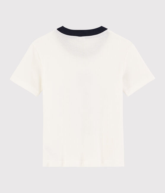 Tee-shirt manches courtes en coton enfant garçon blanc MARSHMALLOW