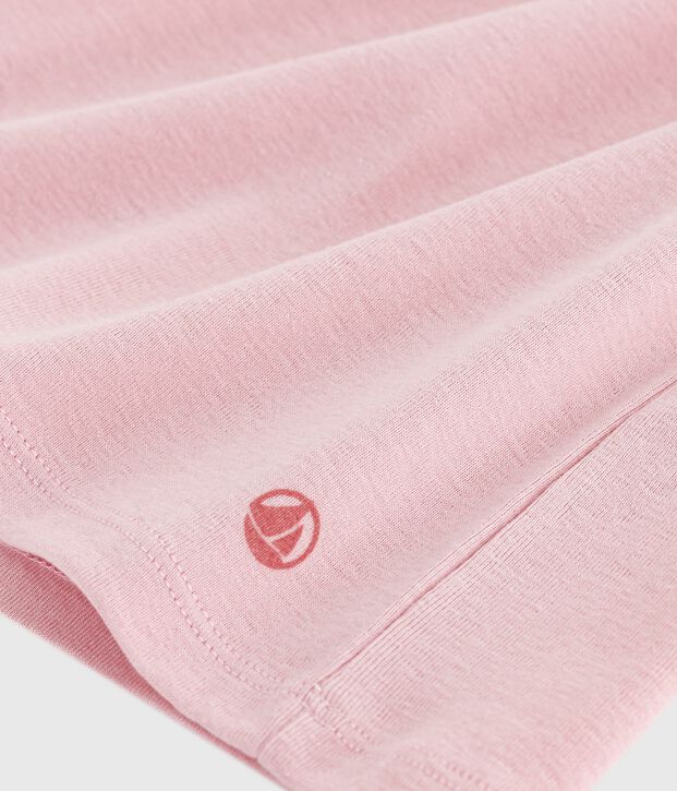 Tee-shirt femme l'iconique en coton manches courtes rose clair