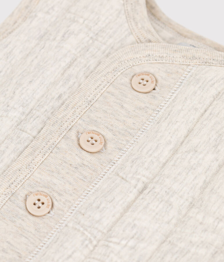 Veste b&eacute;b&eacute; sans manche en tubique matelass&eacute; beige MONTELIMAR CHINE