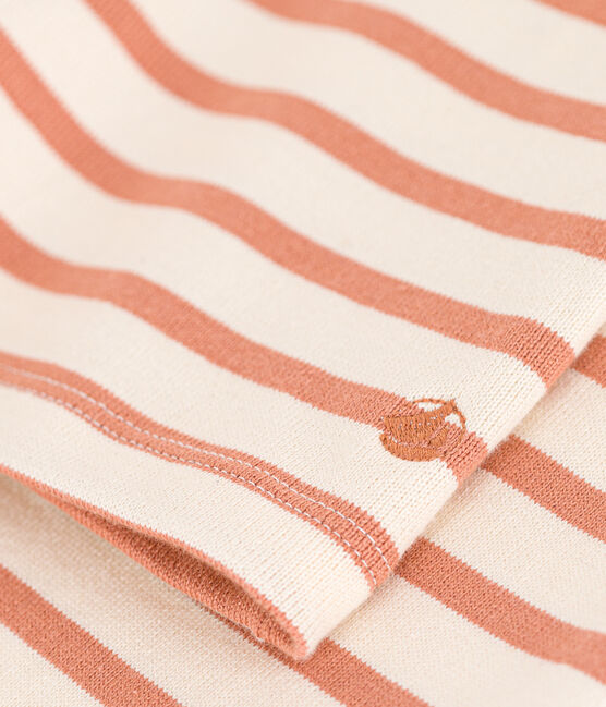 Marinière boutonnée en coton Femme rose AVALANCHE/blanc SIENNA