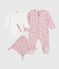 Lot cadeau bébé en velours imprimé fleuri variante 1