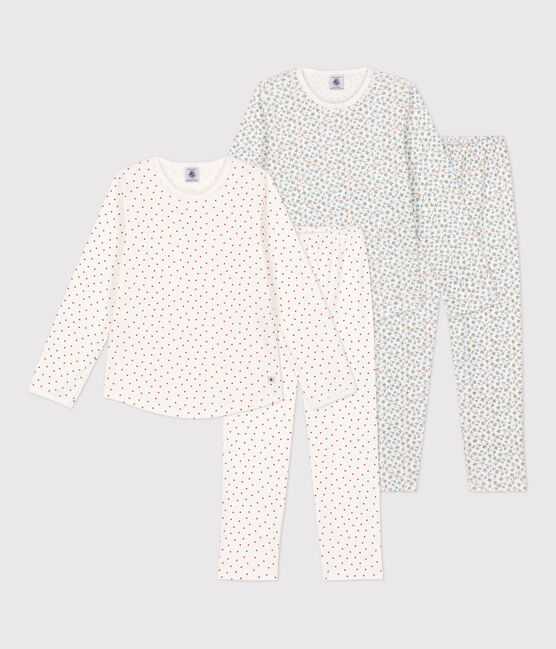 Lot de 2 pyjamas fleur petite fille en coton variante 1
