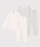 Lot de 2 pyjamas fleur petite fille en coton variante 1