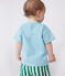 T-shirt bébé en coton à manches courtes uni bleu AQUATIC
