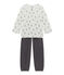 Pyjama fille en bouclette velours gris MAKI/blanc LAIT/ MULTICO