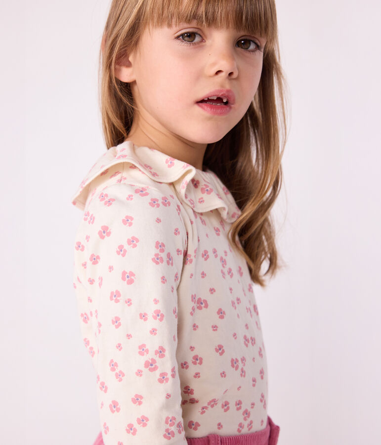 Tee-shirt enfant manches longues en coton imprim&eacute; MILK/ MULTICO