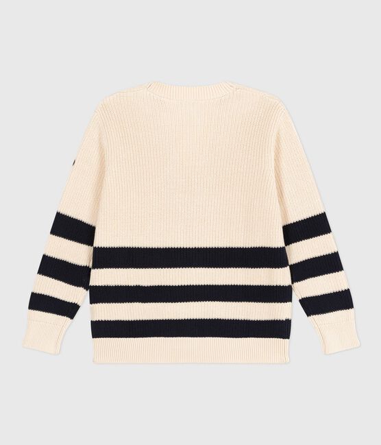 Cardigan femme en coton à rayures blanc AVALANCHE/bleu SMOKING