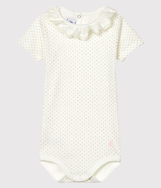 Body bébé fille à collerette blanc MARSHMALLOW/jaune OR