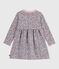 Robe enfant manches longues en coton rose JOLI/blanc MULTICO