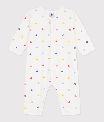 Pyjama bébé en coton sans pieds imprimé cœurs