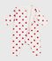 Combinaison ouatinée bébé en coton, imprimé cœurs blanc MARSHMALLOW/rouge TERKUIT