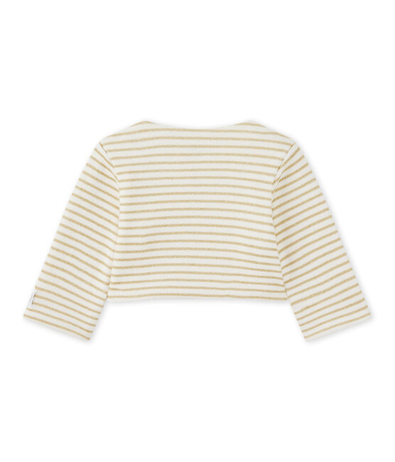 Cardigan bébé fille à rayures blanc MARSHMALLOW/jaune DORE