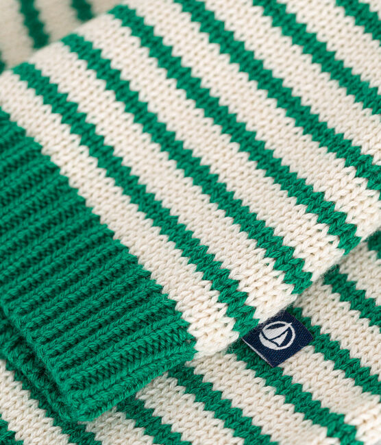 Pull en tricot de laine et coton bébé vert JARDIN/ AVALANCHE