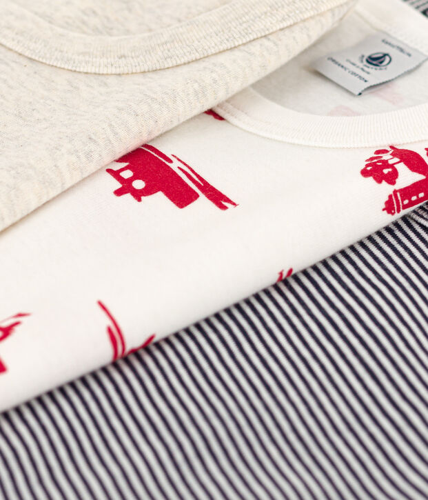 Lot de 3 d&eacute;bardeurs Le Havre en coton petit gar&ccedil;on multicouleur