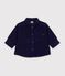 Chemise b&eacute;b&eacute; en velours uni bleu marine