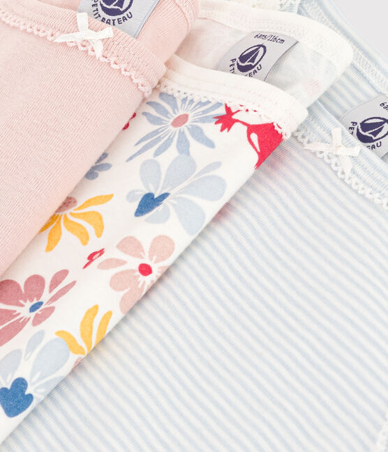 Lot de 3 chemises à bretelles fleur en coton enfant variante 1