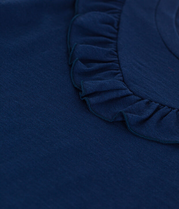 Tee-shirt en jersey flamm&eacute; enfant fille bleu