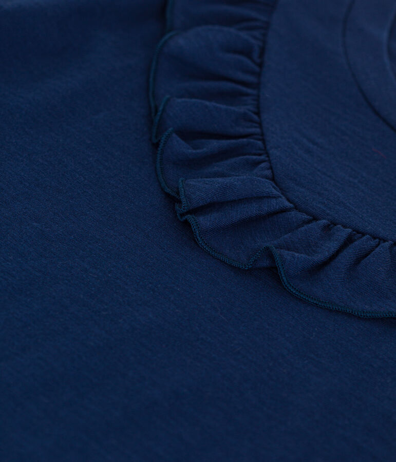 Tee-shirt en jersey flamm&eacute; enfant fille bleu MEDIEVAL