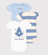 Lot de 3 bodies manches courtes en coton bébé