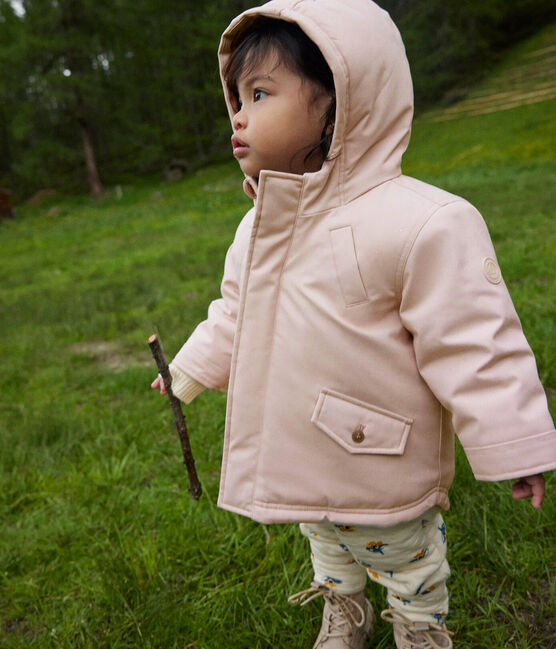 Parka doublée sherpa bébé rose SALINE
