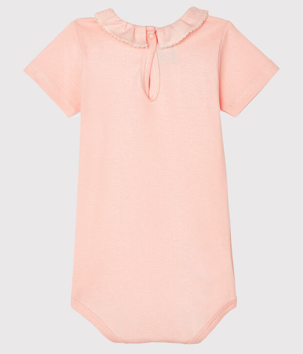 Body b&eacute;b&eacute; fille &agrave; collerette rose