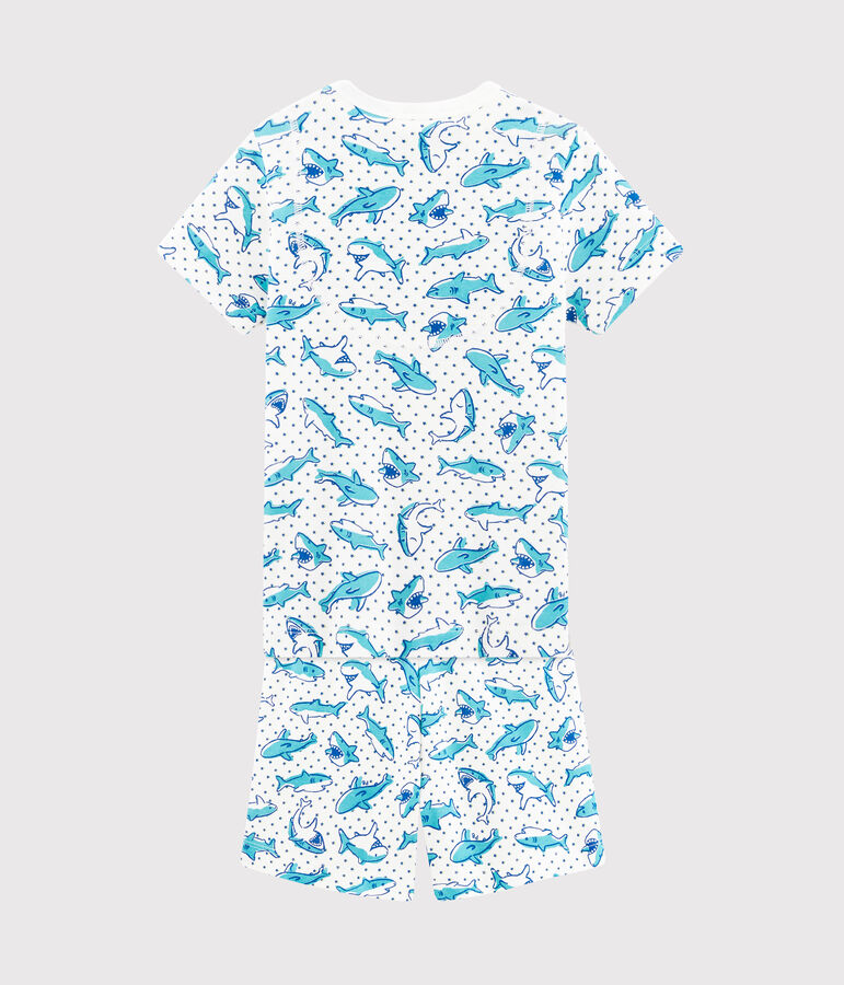 Pyjacourt petit gar&ccedil;on en c&ocirc;te blanc MARSHMALLOW/blanc MULTICO