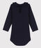 Body manches longues bébé à collerette en coton bleu SMOKING