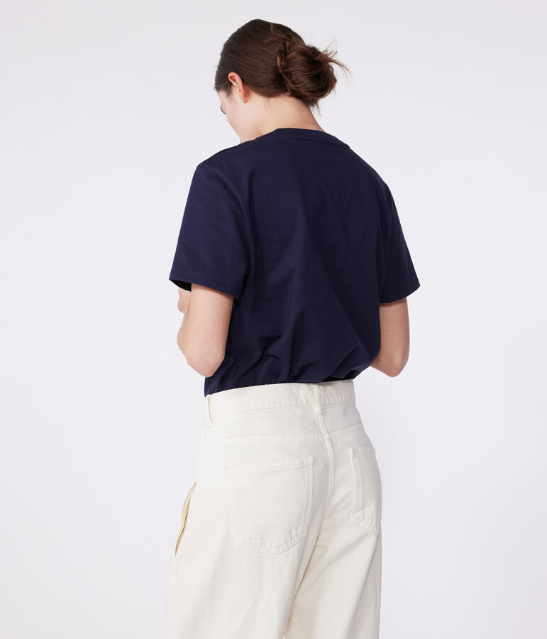 Tee-shirt Femme Le Droit en coton uni bleu SMOKING