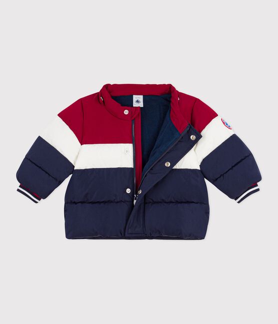 Doudoune fine bébé unie colorblock bleu SMOKING/blanc MULTICO