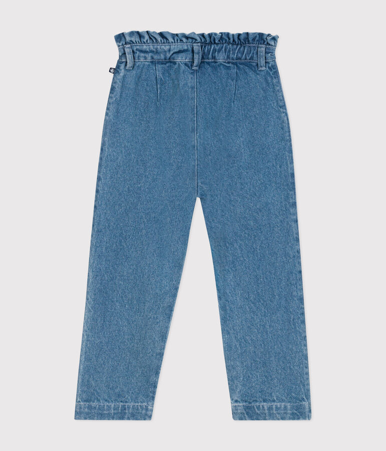 Pantalon droit en denim enfant fille bleu