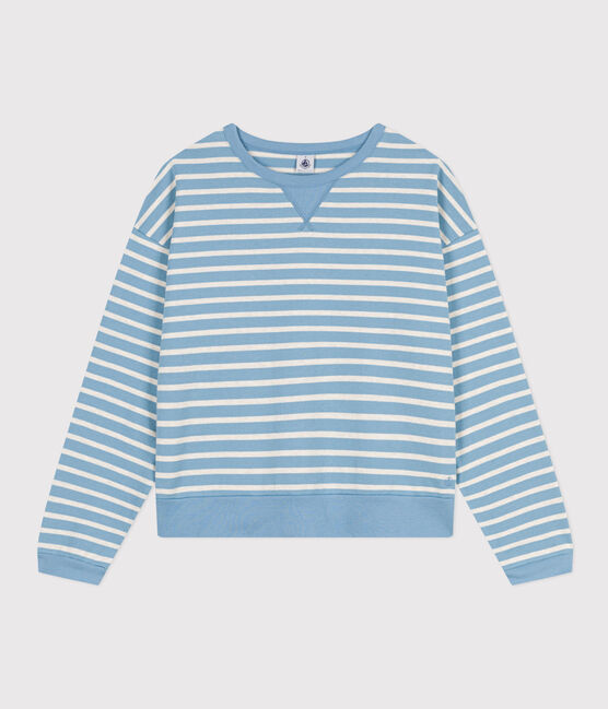 Marinière sweatshirt en coton Femme AZUL/ MONTELIMAR
