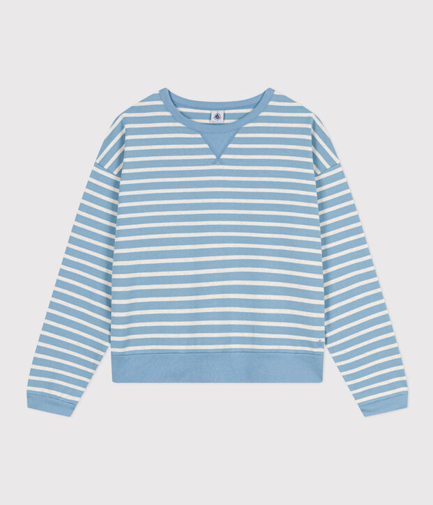 Marini&egrave;re sweatshirt en coton Femme bleu/beige