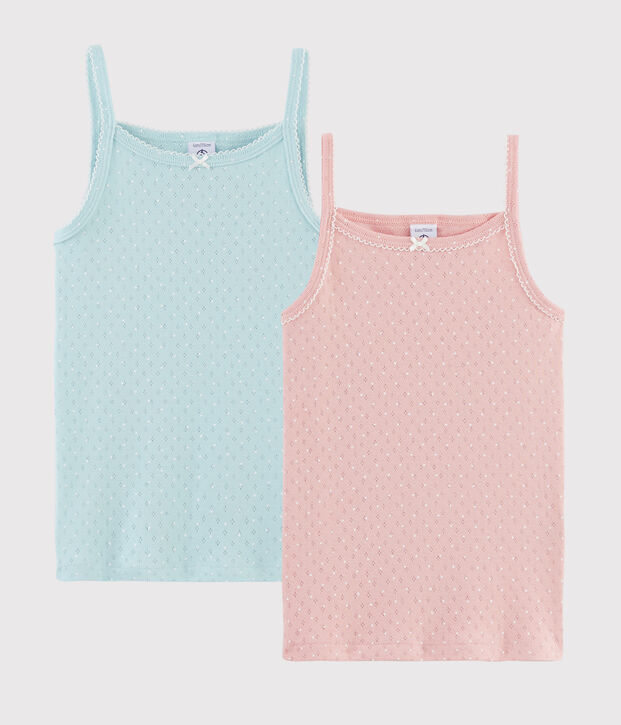 Lot de 2 chemises &agrave; bretelles troutrou petite fille multicouleur