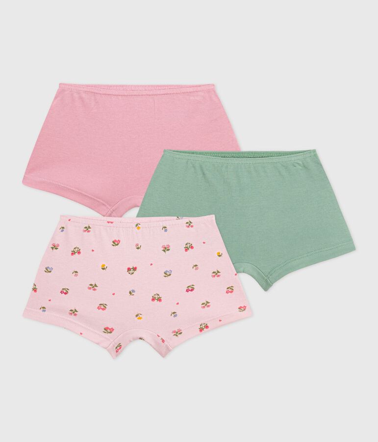 Lot de shorties enfant en coton imprim&eacute; fleurs variante 1