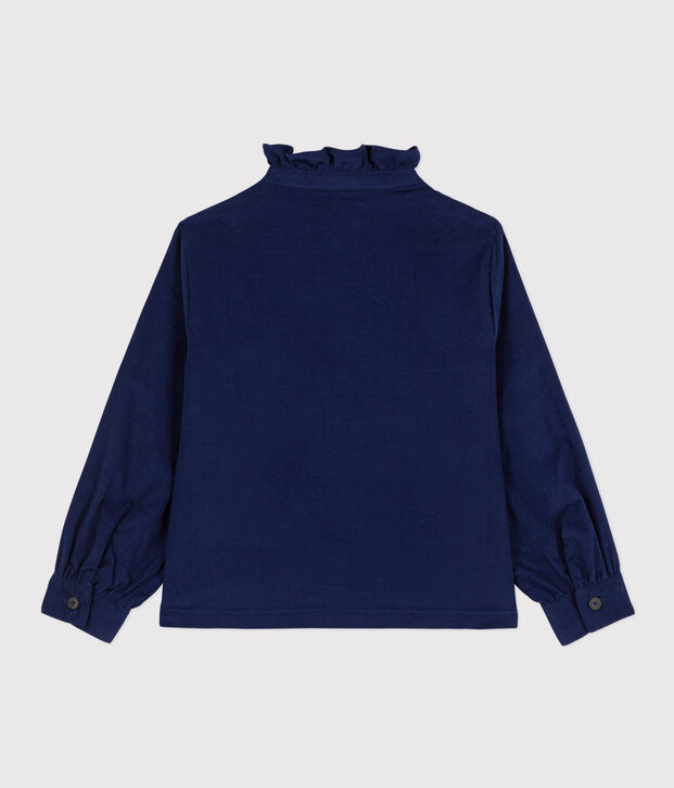 Blouse en velours fin enfant fille bleu