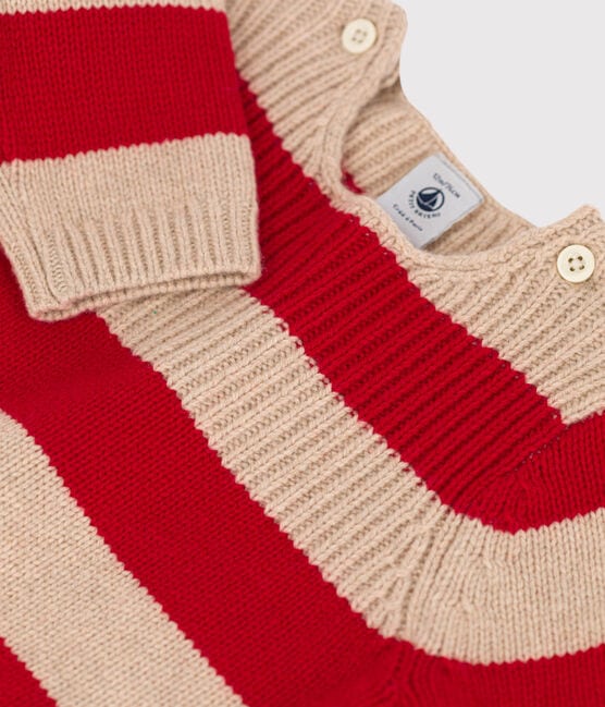 Pull bébé rayé en tricot de laine et coton TRENCH/ STOP