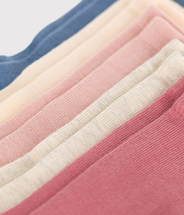 5 paires de chaussettes en coton unies enfant multicouleur