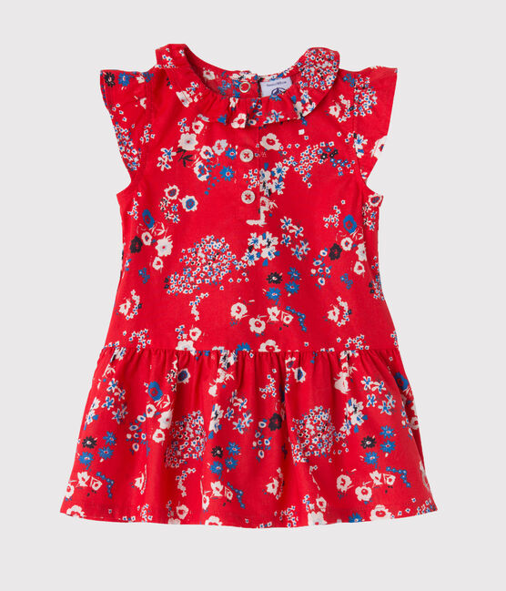 Robe bébé fille imprimée rouge PEPS/blanc MULTICO