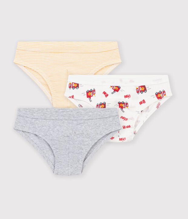 Lot de slip enfant en coton imprim&eacute; pompier multicouleur
