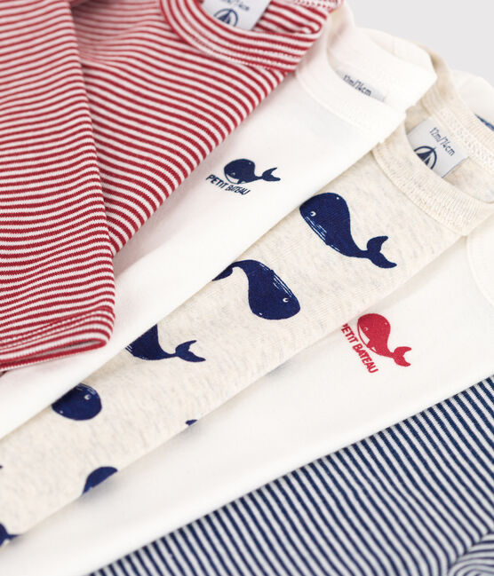 Lot de 5 bodies manches longues baleine bébé en coton variante 1