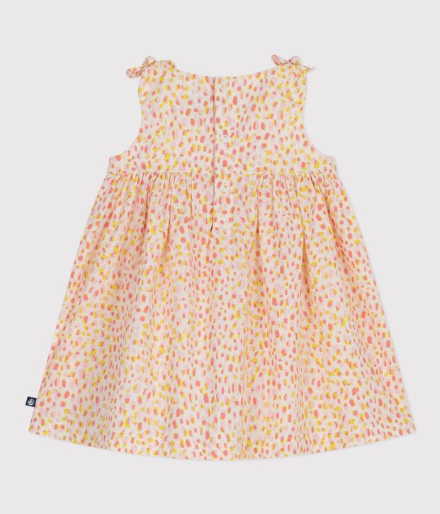 Robe b&eacute;b&eacute; en coton sans manches imprim&eacute;e blanc/multicouleur