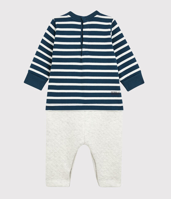 Combinaison longue Petit Bateau x Deyrolle bleu SHADOW/écru MULTICO