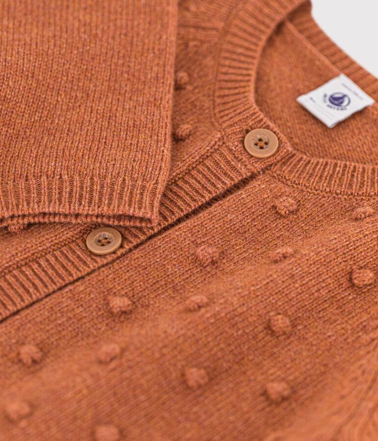 Cardigan en laine enfant fille marron ECUREUIL