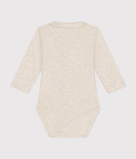 Body manches longues à col en coton bébé beige MONTELIMAR CHINE