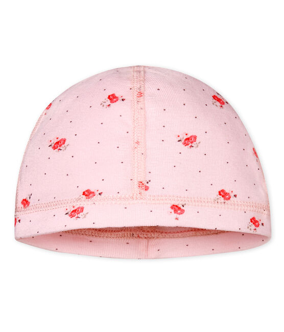 Bonnet naissance bébé mixte imprimé rose VIENNE/blanc MULTICO CN