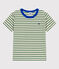 Teeshirt enfant en coton manches courtes à rayures vert PALMERAIE/ AVALANCHE