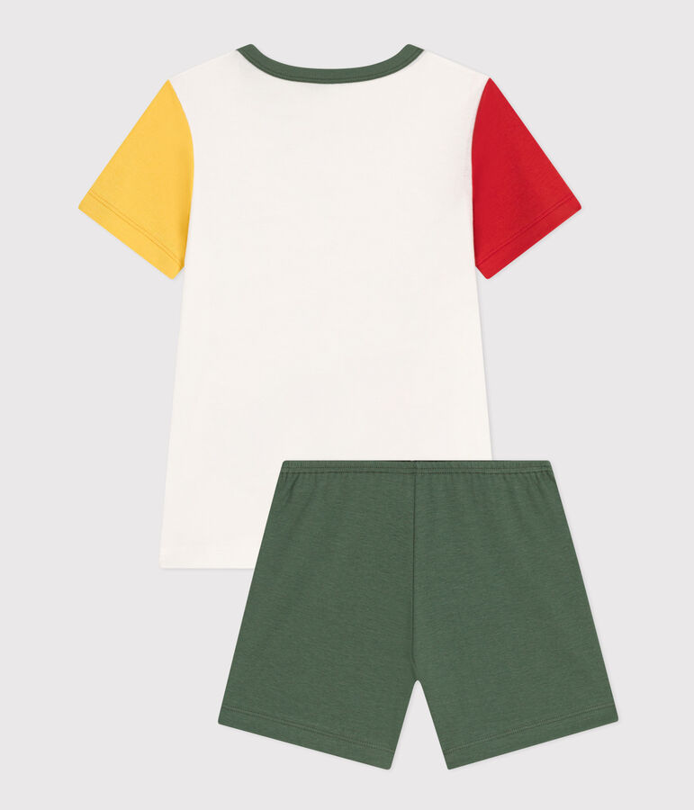Pyjama short uni en coton enfant blanc MARSHMALLOW/blanc MULTICO