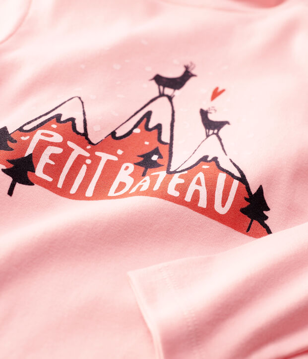 Sous-pull en coton enfant fille rose